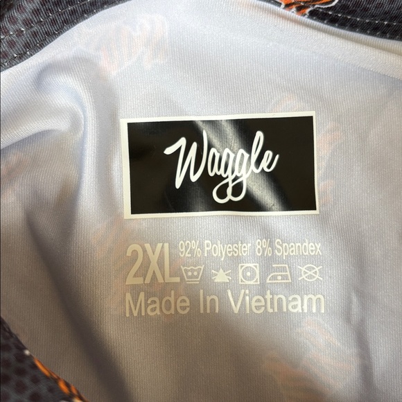 Waggle Tiger Goat Performance Polo Golf Shirt Camo Gray Stretch Mens 2XL XXL - Picture 4 of 9